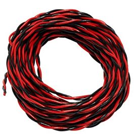 Flat Silicone Powercable Black/Red 0,34mm² per meter 