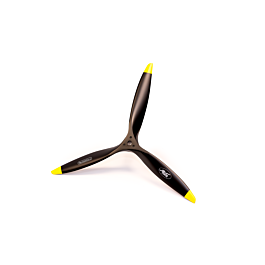 Fiala 21x12 Wooden 3-Blade Propeller, Black/Yellow (Gas)