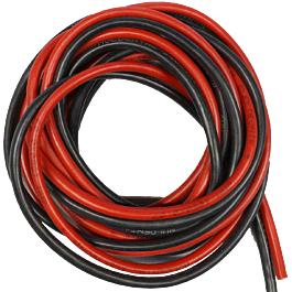 Câble en silicone 10mm² rouge/noir, 1 mètre de chaque