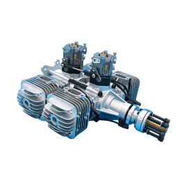 DLE120-T4 4 cilinder motor + Ontsteking en standaard mufflers