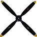 Biela 28x12C Carbon 4-Blads propeller (Semiscale Corsair)