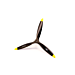 Fiala 22x12 Wooden 3-Blade Propeller, Black/Yellow (Gas)