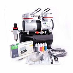 Airbrush Set - Fengda AS-196 compressor, BD-130 airbrush and acc.