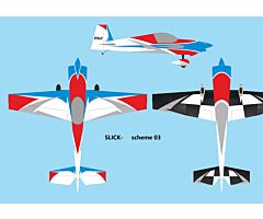 Pilot RC Slick 84", Blanc/Rouge/Bleu ARF kit (Color 02)